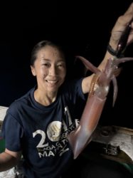 萩市、イカ釣り、遊漁船